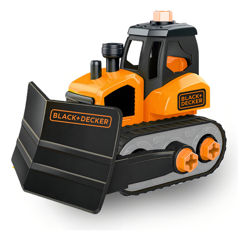 Camión Con Pala Quitanieve Desmontable Construcción Black+decker Take Apart Classic Color Naranja