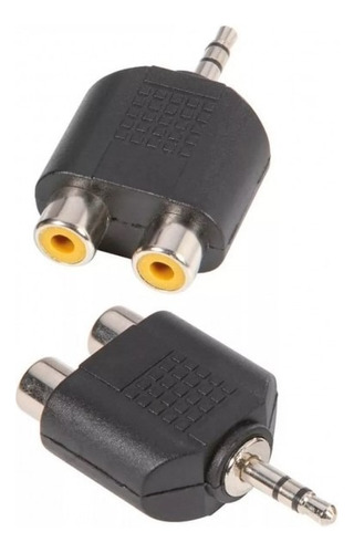 5 X Ficha Adaptador 2 Rca Hembra A Mini Plug 3.5 Macho Pc Tv