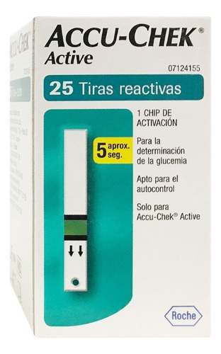 Accu-chek Active Tiras Reactivas Medicion En 5seg X25u Color Blanco