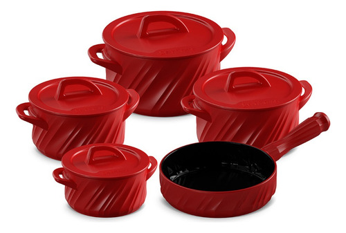 Conjunto Panelas Cerâmica Twist+ 5 Peças - Pomodoro - Ceraflame