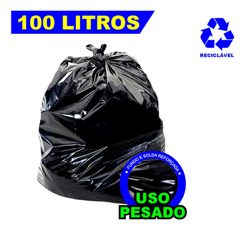 Saco Lixo Linha Reforçada 100 L 80 Unds Uso Latão Versátil
