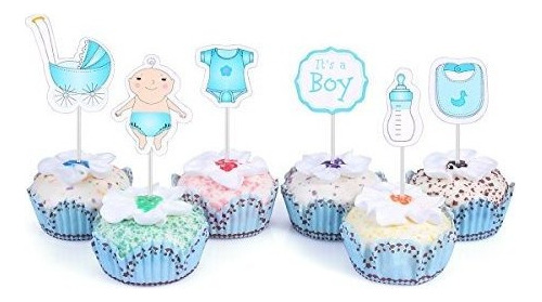 Kits De Cotillón 48 Adornos Para Cupcakes Para Baby Shower,