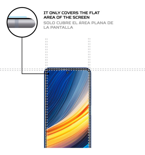 Imagen 4 de 6 de Protector De Pantalla Antishock Xiaomi Poco X3 Pro