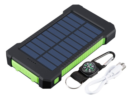 Power Bank Solar 20.000 Mah Linterna Brujula 2 Usb