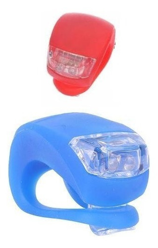 Pack Dos Luces Led De Silicona (rojo Y Azul) Para Bicicleta
