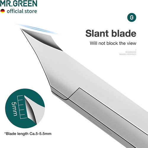 Mr.green Cuticle Nipper, Stainless Steel, With Pzusher