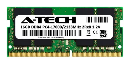 Memoria Ram 16gb A-tech Ddr4 2133mhz Modulo (1 X 16gb) Pc4-17000 Non-ecc Unbuffered Sodimm 260-pin 2rx8 1.2v Dual