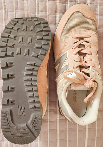 Zapatillas New Balance 574 Originales Mujer Rosa Talle 40 (Usado)