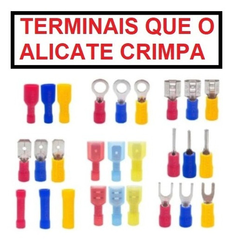 Alicate Catraca Crimpar Terminal Pré-isolado 0,25 Até 6,0mm²