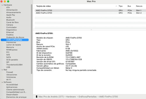 Macpro 2013 64gb Ram 6gb Firepro D700, Xeon E5 12 Núcleos (Usado)