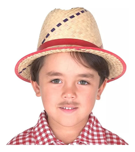 1 Chapéu Festa Junina Palha Caipira Infantil Cowboy São João