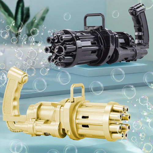 Gatling - Pistola De Burbujas Para Niños, Color Negro