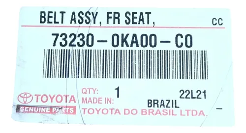Fecho Cinto Segurança Motorista Toyota 732300ka00c0 Original