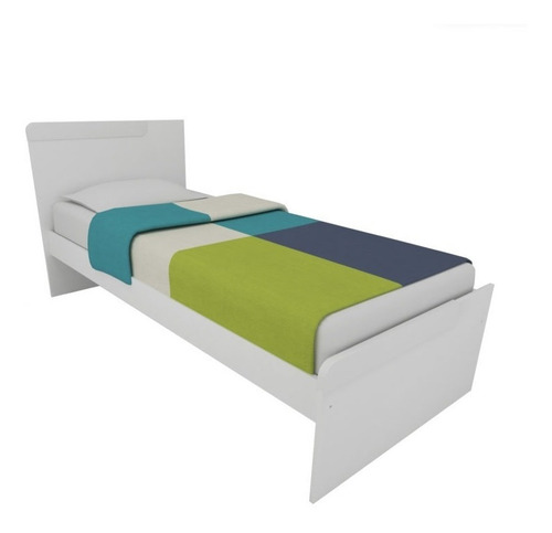 Imagen 2 de 4 de Cama 1 Plaza 80 Cm Melamina Simple Economica Sin Carro 1701