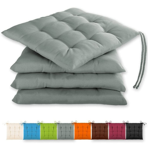 Imagen 5 de 7 de Pack 6 Cojines De Silla Cuadrado Liso Colores / Lhua Store