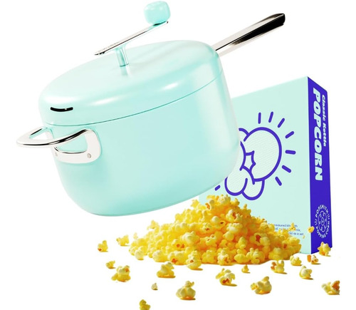 Popcorn Popper En Menta Y Paquete De 5 Kits Clásicos De Palo