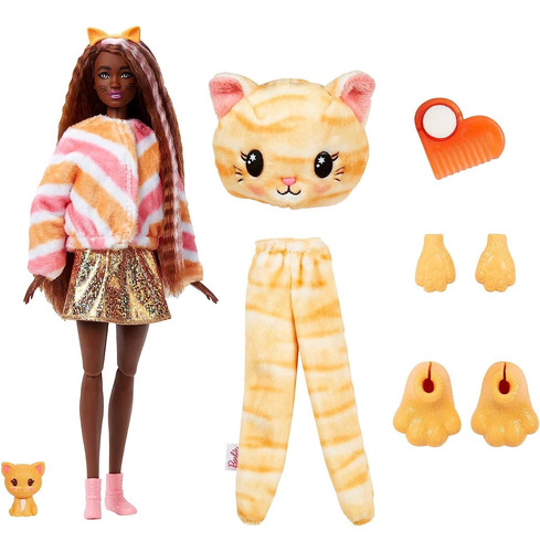 Muñeca Barbie Cutie Reveal Disfraz Gatico + 10 Sorpresas