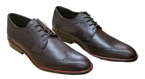 Moderof. Calzado De Vestir Puntal Bostoniano Café Wing Tip. 