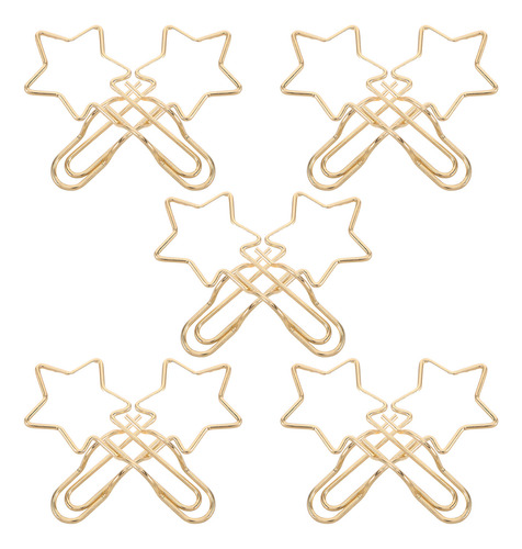10 Unidades De Sujetalápices De Metal Con Forma De Estrella,