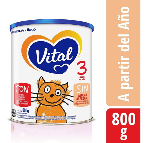 Imagen 2 de 2 de Nutricia Bagó Vital 3 En polvo - Lata - 1 - 800 g