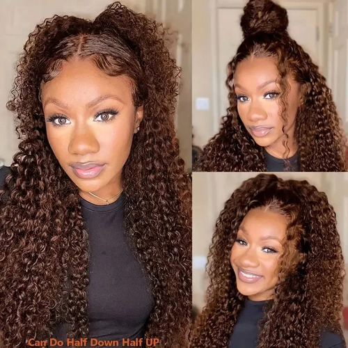 Wine Red - 16 Inches - Fashionable Front Lace Small Curly