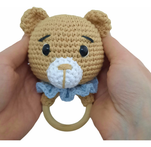 Sonajero Oso Crochet Osito Amigurumi, Regalo Bebe