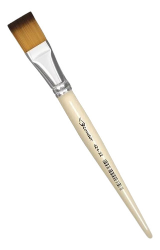 Pincel Condor 424-22 Chato Sintético Cabo Curto Cor Das Cerdas Marrom