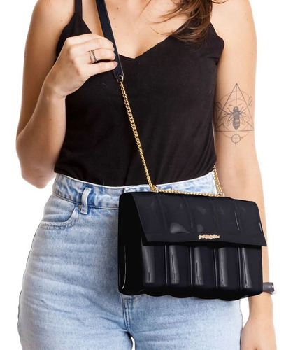 Imagem 2 de 4 de Bolsa Pequena Para Festa Shine Petite Jolie Pj10400 Preto