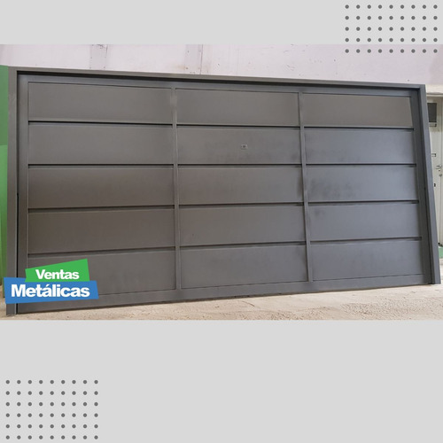 Porton Levadizo Manual Ciego De 3 Metros X 2.05 Chapa 18 Gris Oscuro