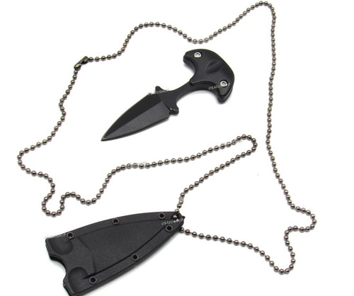 Mini Faca Push T Dagger Fulltang Com Conrrente Pescoço Top