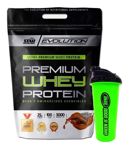 Premium Whey Protein 3 Kg Star Nutrition + Vaso Shaker Fdn