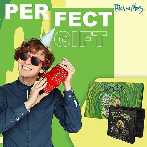 Juego De Billetera Y Llavero Para Tarjetas Rick Y Morty Para