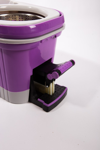 Balde Con Pedal Trapeador Giratorio Centrifugo Acero 2 Mopas