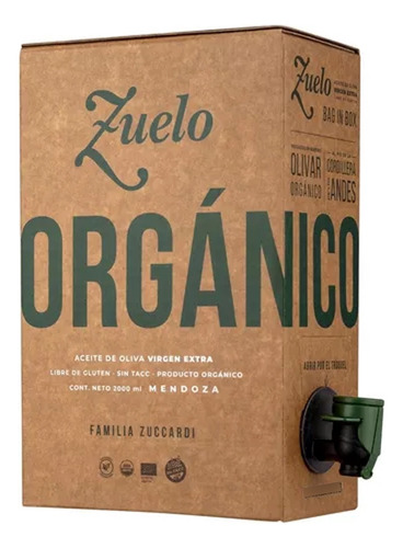 Aceite Zuelo Organico Virgen Extra Zuccardi Bidon 2 Litros