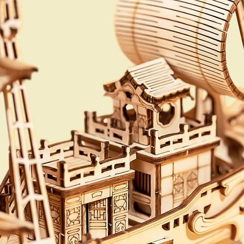 Puzzle 3D de madera con forma de barco japonés Tg307
