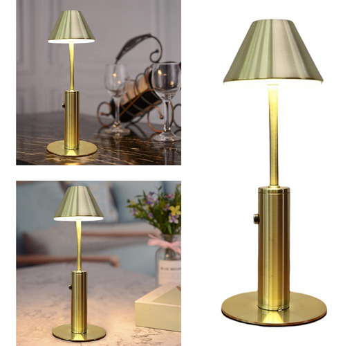 Candeeiro De Mesa Portátil Bar Quarto Restaurante Dourado