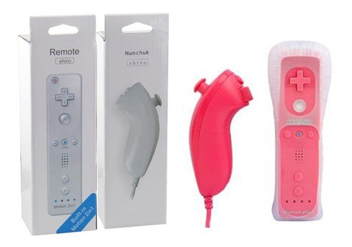 Control Wii Joystick Wiimote Mando + Motion Nunchuck Rosado