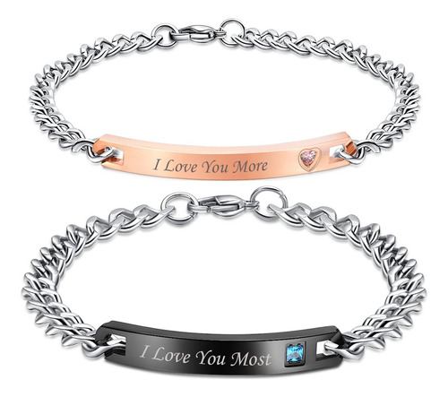 Inoxidable Parejas Pulsera Nehzus Su Signos Femenino Y Masc.