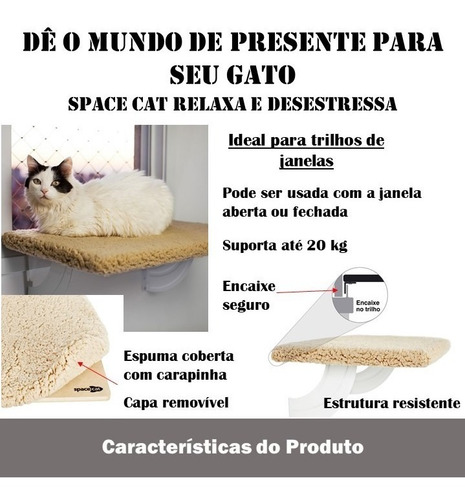 Imagem 2 de 6 de Cama Para Gato Space Cat Para Janela Gatton Fixa No Trilho