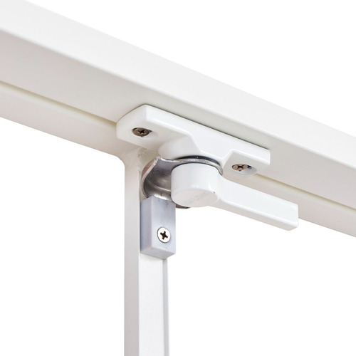 Mesa De Jardín Extensible De Aluminio Y Cristal Duradera Color Blanco