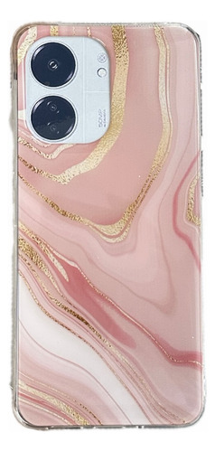 Funda Tpu Diseño Marmol Rosa Dorado Para Xiaomi Redmi 13c