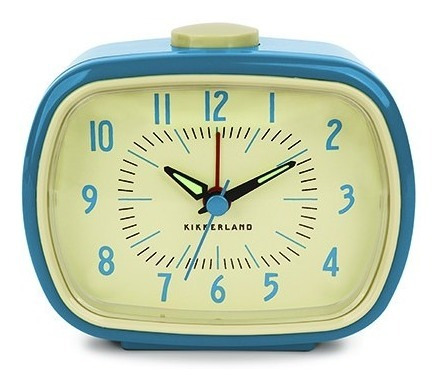 Kikkerland Reloj Con Alarma Retro Azul