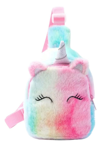 Bolso De Pecho Unicornio De Felpa Colorido Niña Colorful Felpa Colorido Felpa Rosado Rosado