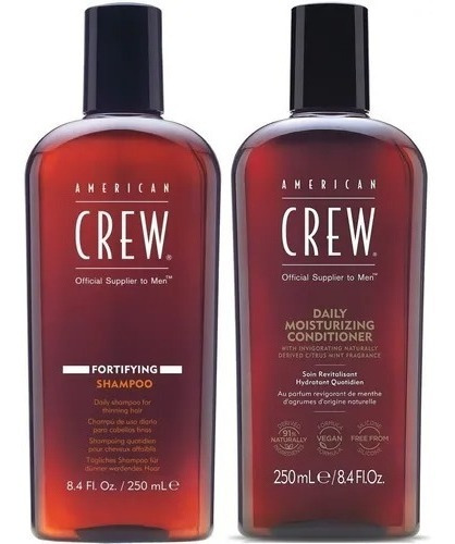 Shampoo Fortifying 250ml + Acondicionador American Crew Men