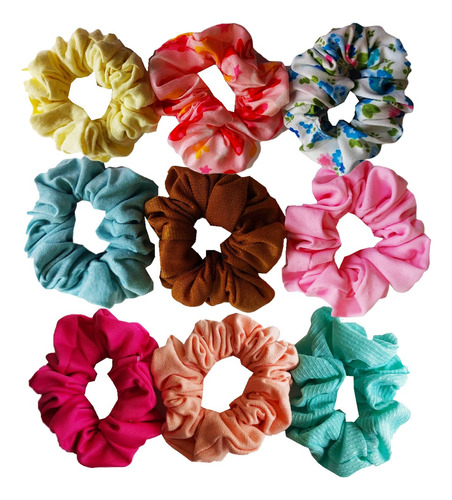 Colita De Pelo Scrunchie Tela Surtido Pack X 20