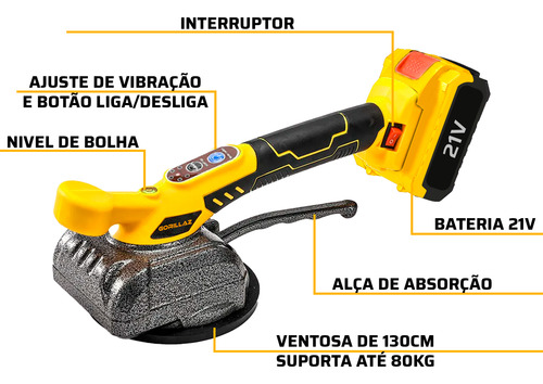 Kit Assentador De Piso 2 Baterias 21v + Duas Ventosas