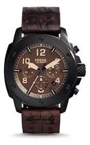 Comprar Reloj Fossil Hombre Fs5095 Malla Marrón Oscuro Bisel Negro Fondo Marrón Oscuro