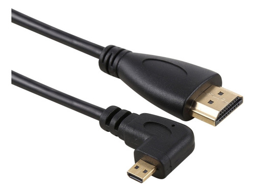 Cabo Hdmi Macho Para Micro Hdmi Macho Curvado À Esquerda