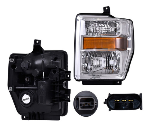 Faro Izq Fdo Crom Ford F-350 Super Duty 08/10 Depo