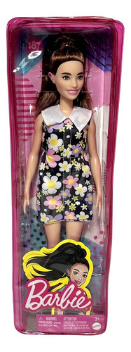 Boneca Colecionável Menina Morena Barbie Fashionistas - Deficiente Auditiva Com Prótese Aparelho Auditivo - Doll Número 187 - Ano De Fabricação 2021 - Mattel Brinquedos